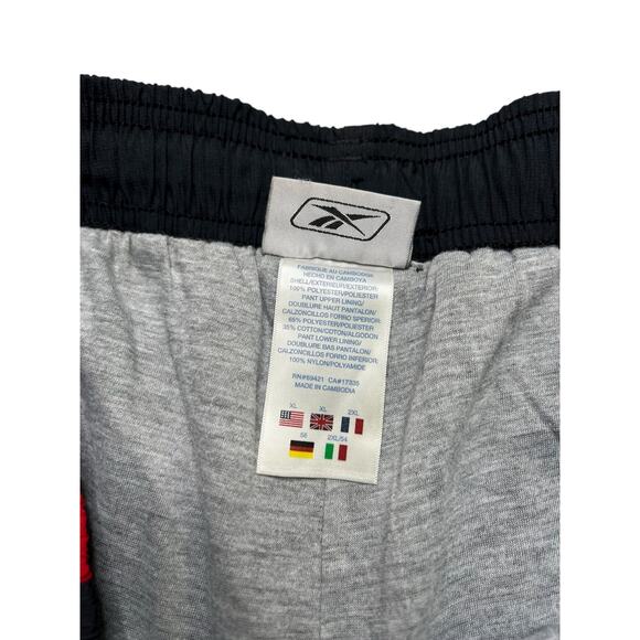 Reebok Vintage Track Pants Men’s XL Black Red Side Stripe Y2K Style Baggy loose - Picture 3 of 8